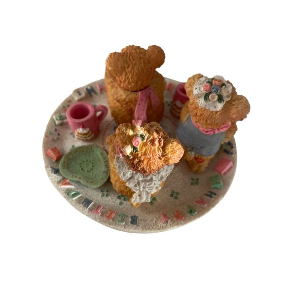 Boyds Bears  Friends Birthday Figurine Display With Tea Set - Picture 4 of 10